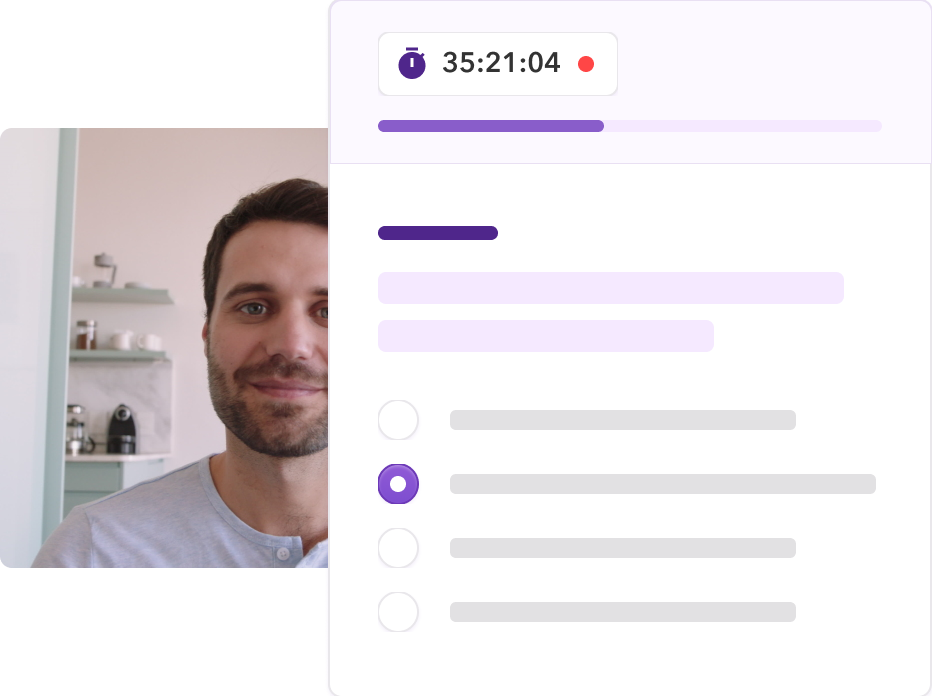 Live supervised testing platform interface